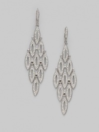 EXCLUSIVELY AT SAKS. A diamond shaped design with crystal marquis drops.Crystal Rhodium plated Length, about 2¾ Leverback closure Imported 