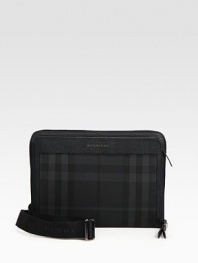 Carry your iPad® or laptop in style in this signature check pattern carryall with padded interior pocket.Zip closureRemovable strap95% nylon/ 5% acrylic13W x 10H x 1DImported