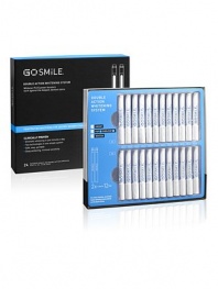 Fast and easy do-it-yourself teeth whitening for deeper, darker stains. Two formulas combined in one step to whiten badly stained teeth. Patented single-dose ampoules with built-in applicator allows the newest synergistic formulas of primer and whitener to be combined enhancing penetration for superior efficacy.