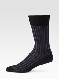 A silky, lustrous finish in fil d'ecosse cotton, ribbed with striking color and detailed with a hand-linked toe for a more durable life. Mid-calf height Cotton; machine wash Imported