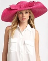 Glamorous and playful, accented with a floppy front bow.StrawBrim, about 6¾ wideMade in Italy of imported fabric