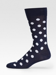 Super soft, in a superior cotton knit finished with a bold polka-dot pattern.Mid-calf height80% cotton/20%polyamideMachine washImported