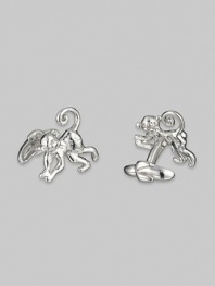 Straight from the jungle, a climbing spider monkey of sterling silver, with a witty banana t-back. Monkey, length, about 1 Made in USA