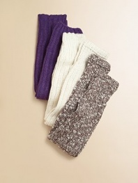 For a warm extra layer or a fun fashion look over leggings - or both - chic legwarmers in soft lambswool with allover ribbing to help them stay put.Ribbed from top to ankleLambswoolMachine washImported
