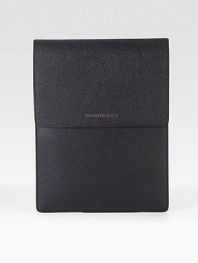 Elegant tablet cover designed in richly textured leather design.Snap-button closureLeather8W x 11H x ½DImported