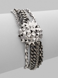 From the Superstud Collection. Multiple chain links with edgy stud detail.Sterling silver Black rhodium plated Length, about 8 Magnetic clasp closure Imported 