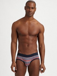 Cotton brief with signature stripe detail and a hint of stretch for added comfort and support.Logo waistband94% cotton/6% elastaneMachine washImported