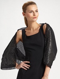 A simply chic cover-up with pretty sequins and a solid border. PolyesterAbout 9¾ X 51Dry cleanMade in Italy
