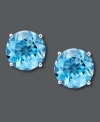 Perfect pools of blue. These round-cut blue topaz studs (8-1/2 ct. t.w.) shimmer in a 14k white gold setting. Approximate diameter: 2/5 inch.