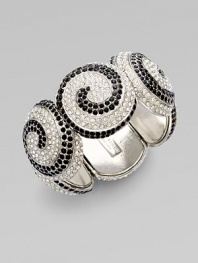A stretch style that makes a statement. Pavé Swarovski crystals Electroplated rhodium Diameter, about 2¼ Made in USA 