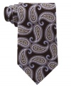 Rethink a sophisticated standard. This updated paisley silk tie by Michael Kors puts a modern twist on your at-work wardrobe.