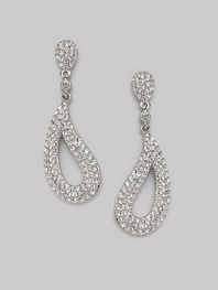 EXCLUSIVELY AT SAKS. Open apostrophe drops curve inward to frame the face.Hand-set crystal Rhodium plated Length, about 1¾ Post backs Imported 