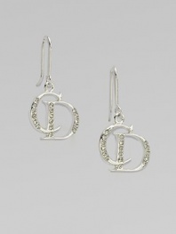 Dazzling, crystal encrusted iconic, logo design. Palladium platedCrystalsLength, about 1Hook backMade in Italy