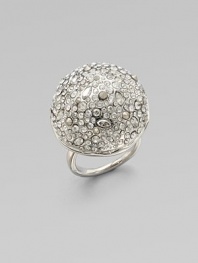 From the Miss Havisham Collection. A gleaming sphere of polished rhodium plate, set on a simple band and encrusted with tonal Swarovski crystals for endless sparkle.CrystalRhodium platedDiameter, about 1Imported