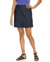 The sleek look of a skirt with the secure fit of shorts--Karen Scott's petite skorts are perfect to pack for vacation or wear on the weekend!