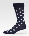 Super soft, in a superior cotton knit finished with a bold polka-dot pattern.Mid-calf height80% cotton/20%polyamideMachine washImported