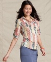 This super-cute floral printed shirt adds a cheerful touch to warmer days, from Tommy Hilfiger.