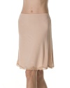 Hanky Panky Silky Skin half slip is perfect underneath sheer dresses or skirts. Lace trim on bottom.