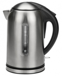 Cordless and portable, Kalorik's kettle has a concealed heating element so it frees up space on the stove, and with an impressive auto shut-off feature that turns the kettle off once water boils, this is the safe way to make any office or dorm room feel like home. 1-year warranty. Model JK23431.