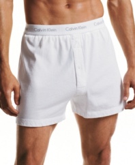 Cool and comfortable, these knit cotton boxers from Calvin Klein make a great choice for any day of the week.