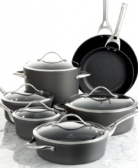 Champion cookware for the serious chef, the Contemporary set provides durable multi-layered nonstick surfaces with a heavy gauge aluminum core that conducts and distributes heat evenly and guarantees a mess-free clean up. Lifetime warranty.