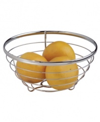 Put your best fruit forward. This wire bowl is finished in polished chrome, adding an elegant accent to your countertop.