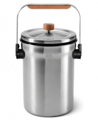 Start a collection that will save the planet by composting your food scraps in this stainless steel fingerprint-proof pail that puts your leftovers to good use by providing the right amount of oxygen prior to composting. Odors are always kept under wraps due to the aerated lid and natural charcoal filter. 5-year warranty.