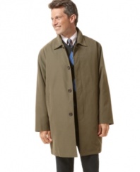 Protect your dressed-up looks from the elements with this lightweight raincoat from London Fog.