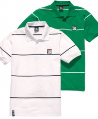 With a simple stripe, this LRG polo shirt is the perfect weekend piece -- just add jeans and you're good to go.