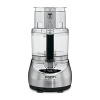 With a large, sturdy Lexan work bowl, a compact build and an array of helpful features, this 9-cup food processor makes cooking from scratch - even on a work night - a smooth process. The large feed tube accommodates whole vegetables and fruits, and the multiple blades, chop, dice, shred and more. The brushed stainless finish adds a touch of elegance to any modern kitchen. Manufacturer's full 10-year motor warranty and limited 3-year warranty.