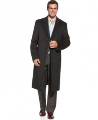Clean lines and a modern construction make this sharp Izod overcoat the perfect defense against wintry weather.