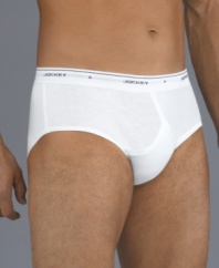 Stick with the classics and stock up with this convenient 3-pack of low-rise Jockey briefs in smooth, breathable cotton.