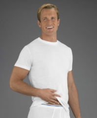 Modern styling meets the quality and dependability of Jockey's Classics collection. Luxurious and durable 100% fine gauge combed cotton fits to your body and keeps its shape wash after wash. Enjoy the updated, streamlined look that fits well underneath another shirt or can be worn alone. Tag-free labeling reduces irritation and enhances your overall comfort.  Stock up on modern style with this 3-pack!