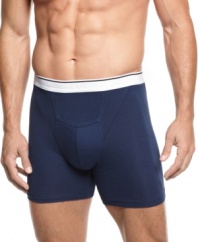 Jockey lets you play your best with the sport-inspired design of these stretch cotton boxer briefs.