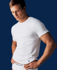 Start your day off right with the smooth, refined cotton of these essential basic crew neck undershirts from Polo Ralph Lauren.