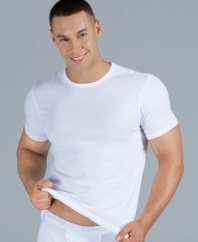 Time to restock? Go back to basics with this 3 pack of crew-neck T shirts from Calvin Klein.