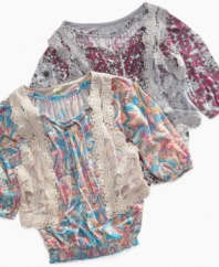 Hippie chic! She may not remember them, but your little girl will give a nod to the 70's in this shirt and detachable vest set from Fresh Brewed. (Clearance)