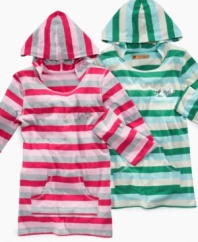 Stripes sweeten up this Apple Bottom hoodie for a relaxed, stylish look she'll love. (Clearance)