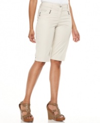 Bermuda shorts are back! Be right on trend with these petite, studded shorts from Style&co.