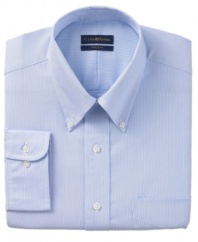 Fine lines. This shirt from Club Room keeps a well-loved pattern streamlined and sleek.
