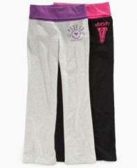 Glam up her style with these knit active pants from So Jenni with glitter details and cool fold-over styling. (Clearance)