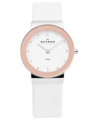 A fresh watch design to keep you looking pristine and on time, by Skagen Denmark.