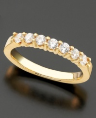 Timeless sparkle and classic design. This ring features seven round-cut diamonds (1/2 ct. t.w.) set in 14k gold.