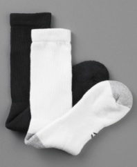 Dry goods. With moisture-wicking technology, these Champion socks keep you cool and comfortable all day long.