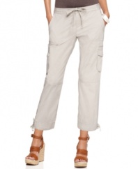 Utility meets sensational style in these petite cropped cargo pants by INC. Wear with wedges for an unbeatable spring look.