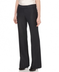 A clean, flat front and crisp seaming at the center of the legs makes these petite pants by T Tahari fit to impress anyone you encounter during your nine-to-five! (Clearance)