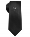 Toast the town with sleek minimalist style. This Alfani RED skinny tie comes with a champagne flutes tie pin.