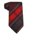 Plaid goes modern with bold colors on this power tie from Kenneth Cole Reaction.