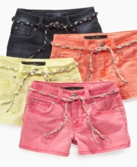 Start her summer off in style with a pair of these denim shorts and matching rope belt from Jessica Simpson.