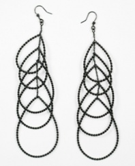 Go to extreme lengths with these sexy teardrop earrings crafted in mixed metal by RACHEL Rachel Roy. Approximate drop: 4 inches.